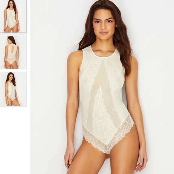 Flora Nikrooz Other - NWT Flora Nikrooz Cheeky Lace Bodysuit Ivory Small